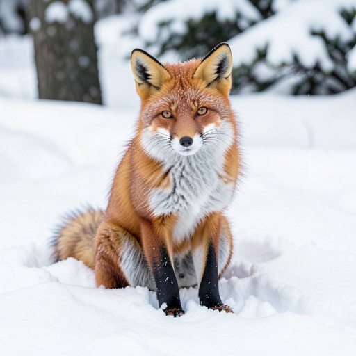 A red fox in the snow, by FLUX.2 [klein] 4B